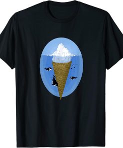 Iceberg ocean orca whale funny Ice cream cone T-Shirt