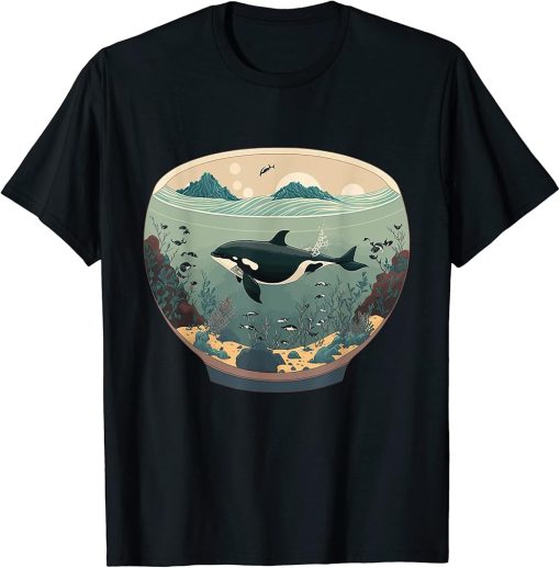 Orca Whale in Fish Bowl Orca in Aquarium Free The Orcas T-Shirt