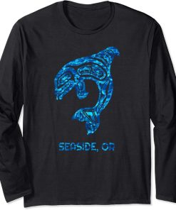 Seaside Oregon PNW Native American Indian Orca Killer Whale Long Sleeve T-Shirt