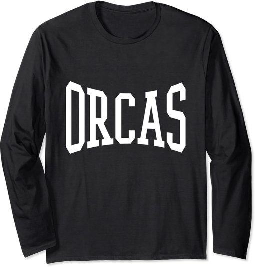 Orcas Arch Logo Vintage University Alumni Style Long Sleeve T-Shirt